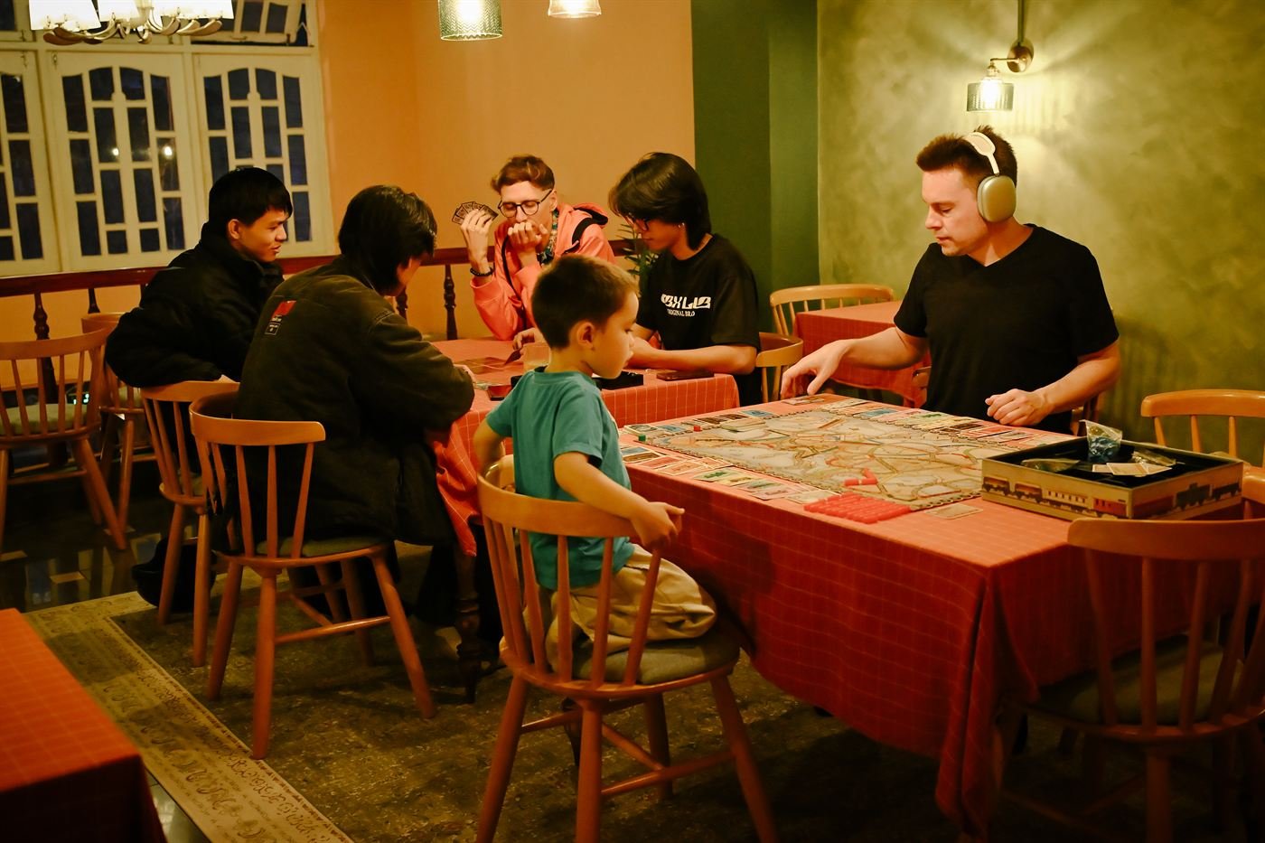 Every table busy with games